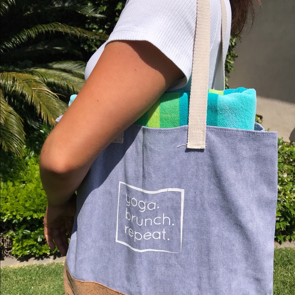 Cork and canvas tote yoga brunch repeat - Picture 2 of 3